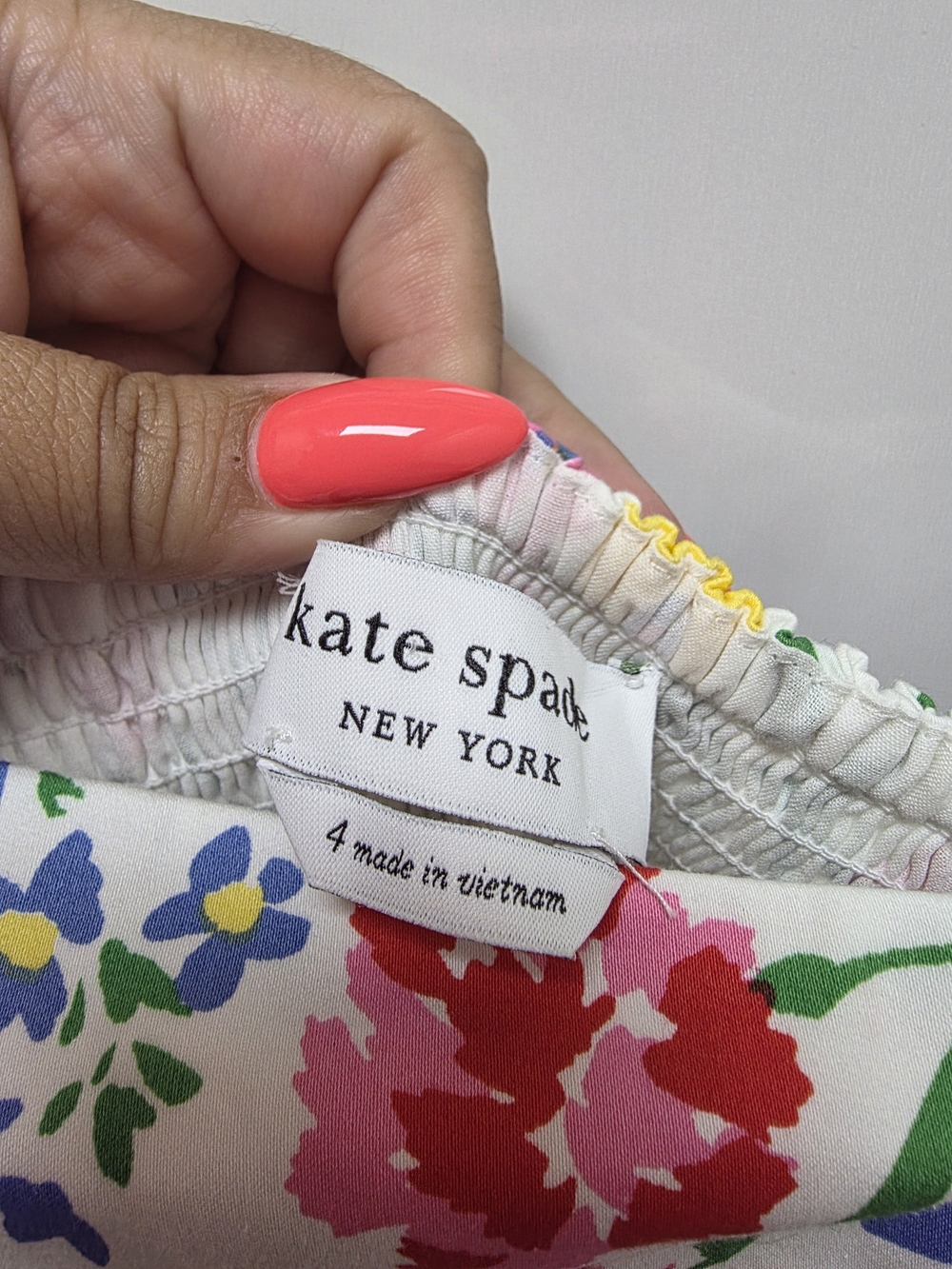Kate Spade Garden Bouquet Fit & Flare Floral Midi Dress Size 4 Bow Strap KC378 - Picture 5 of 7